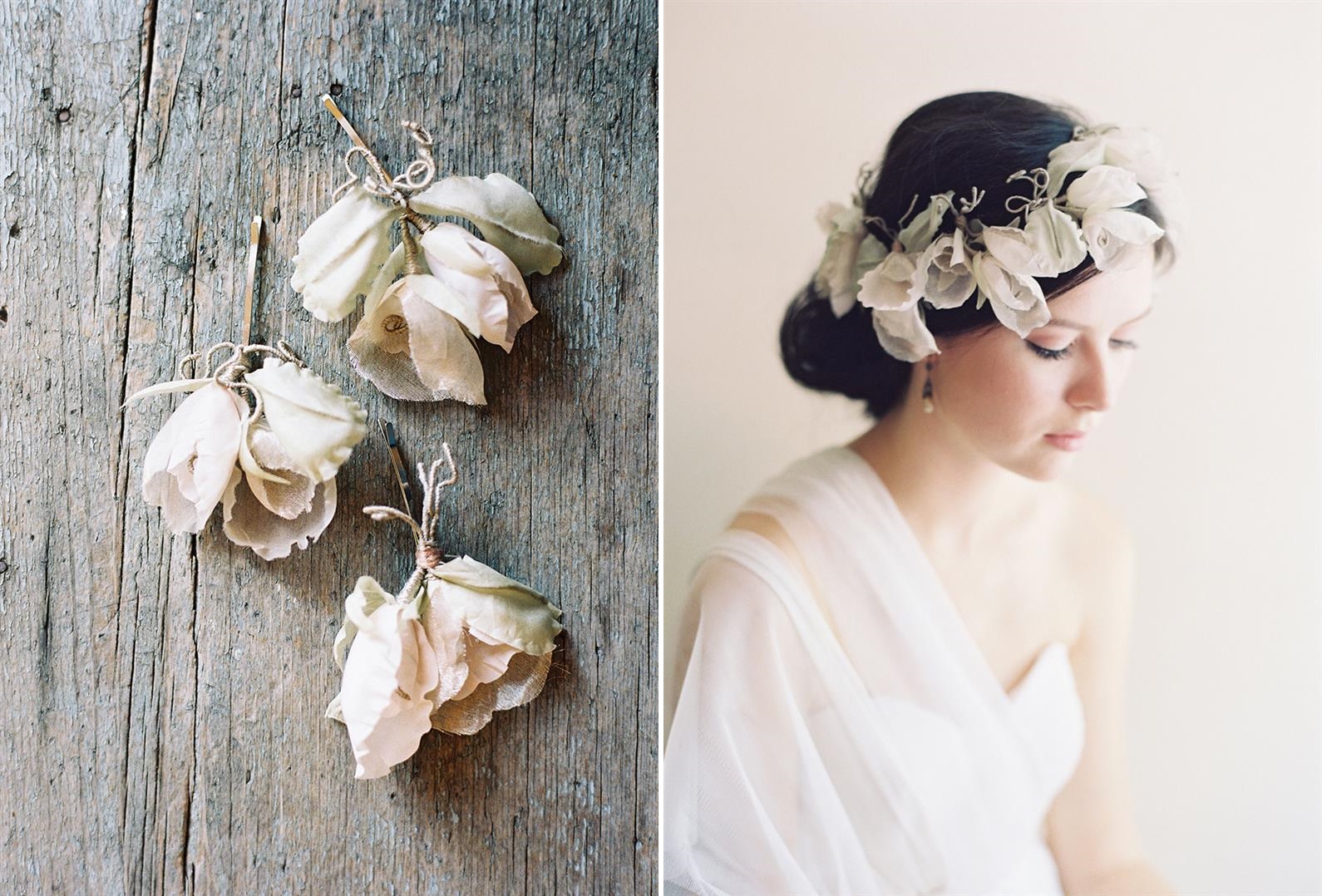 Silk Flower Crown from Erica Elizabeth Designs English Rose Collection