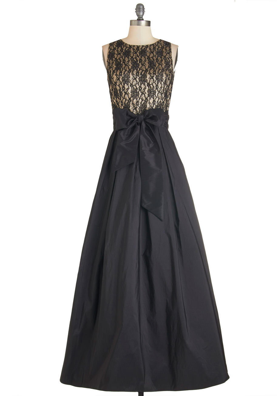 Black & Gold Maxi Bridesmaid Dress