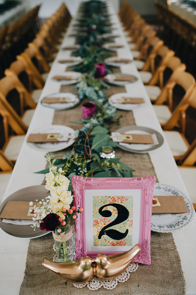 DIY Tablescape - A Super Stylish DIY Wedding Even the Rain Couldn't Ruin from John Benavente Photography