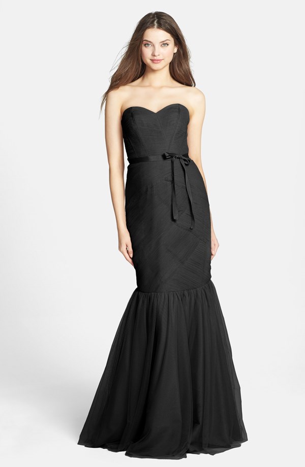 Fishtail Black Maxi Bridesmaid Dress