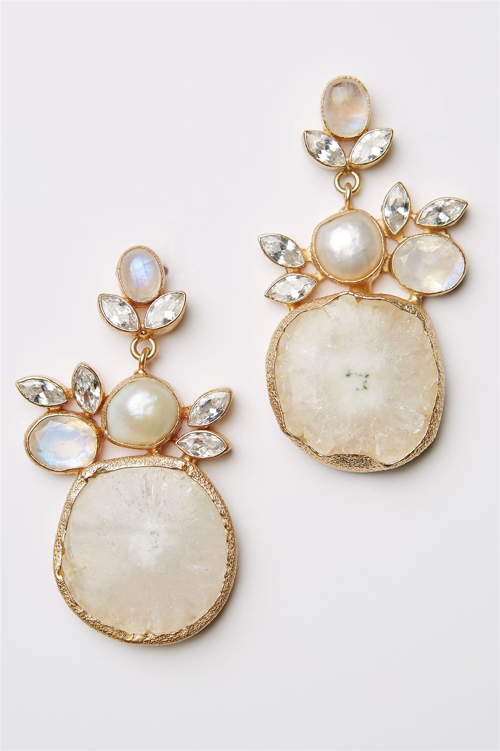 Druzy Drop Earrings from BHLDNs Spring 2015 Collection