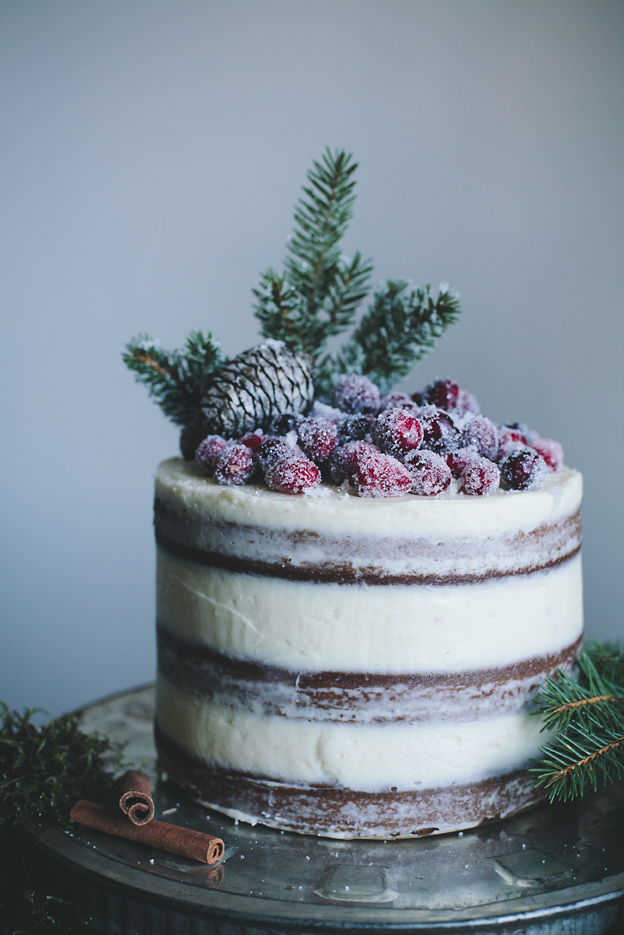 Soft Gingerbread Winter Wedding Cake