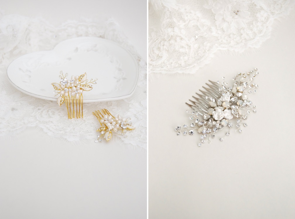Floral Bridal Combs from Elibre Handmade