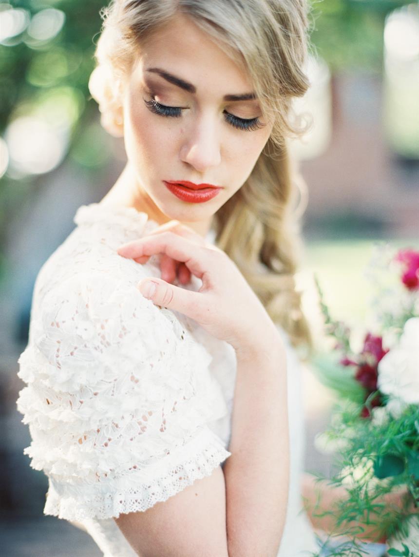 Vintage Bridal Makeup - "The Secret Garden" A Romantic Garden Wedding Inspiration Shoot