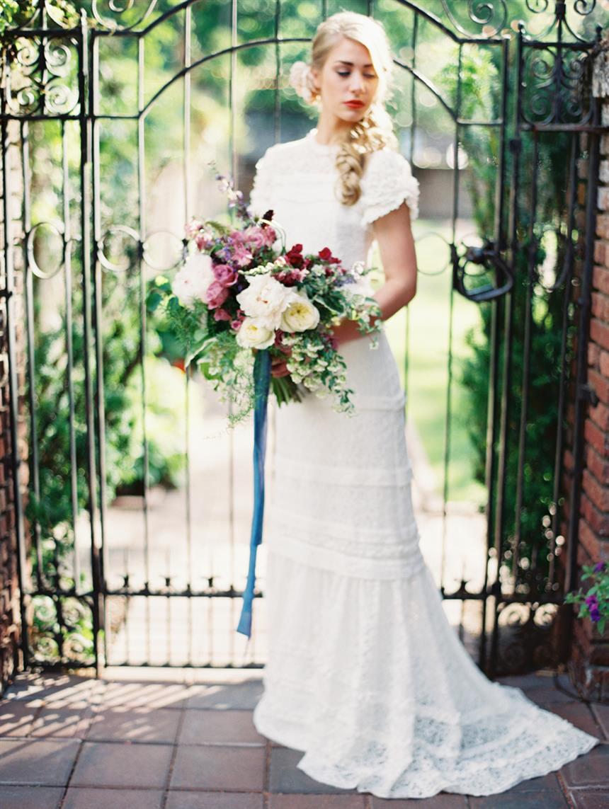 Vintage Bridal Bouquet - "The Secret Garden" A Romantic Garden Wedding Inspiration Shoot