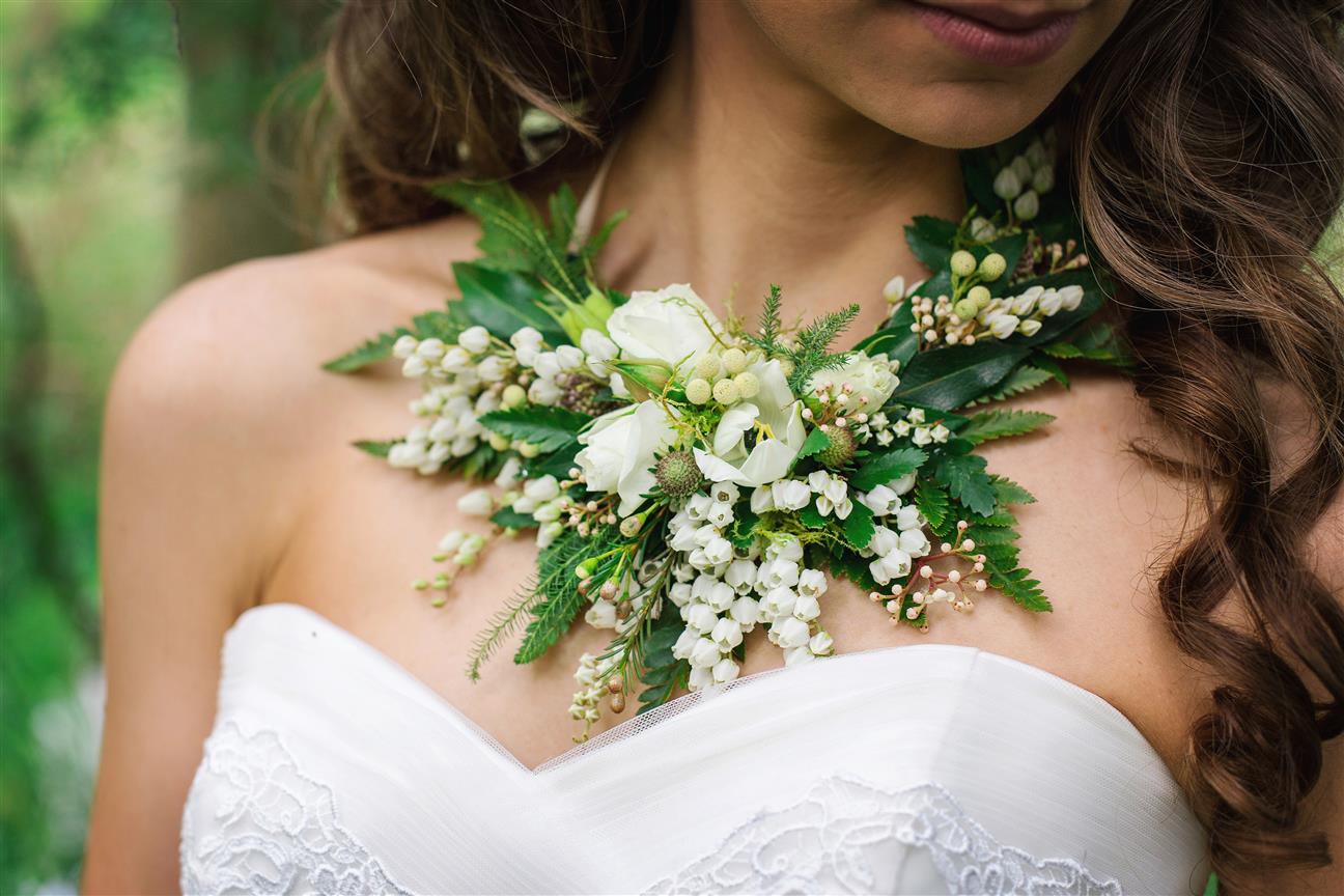 Floral Necklace - A Lush Spring Boho-Vintage Wedding Inspiration Shoot from Toni Larsen Photography