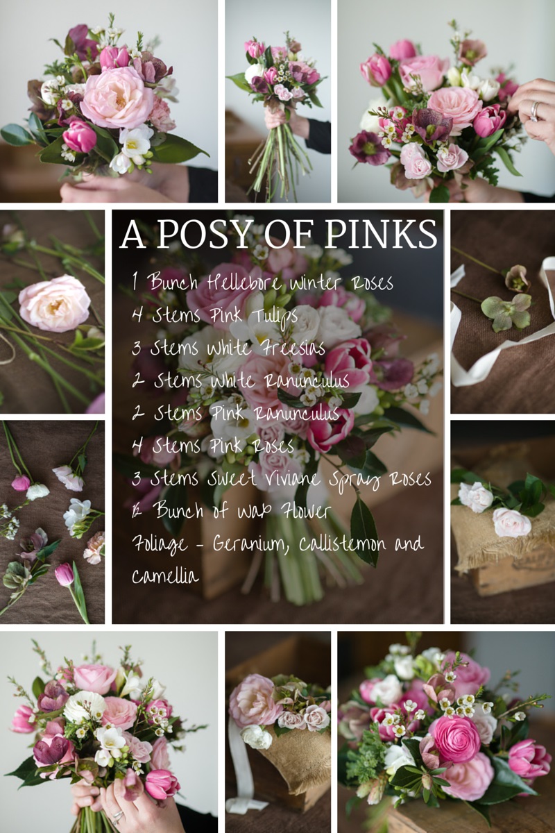 Wedding Bouquet Recipe ~ A Pretty Posy of Pinks