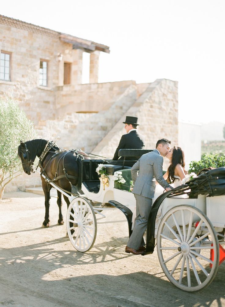 Horse Drawn Carriage Wedding Getaway
