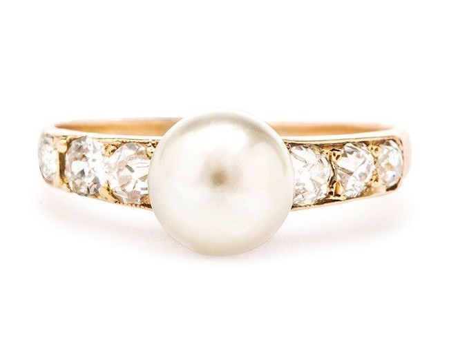 Victorian Pearl Engagement Ring