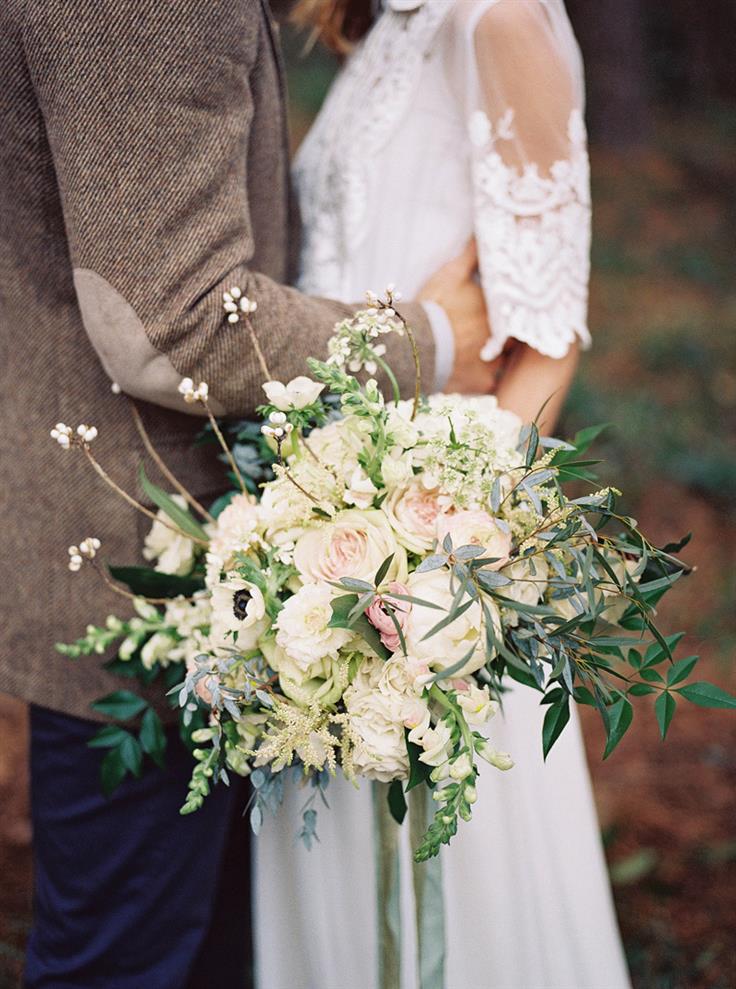 An Elegant Woodland Wedding Inspiration Shoot - Winter Wedding Bouquet