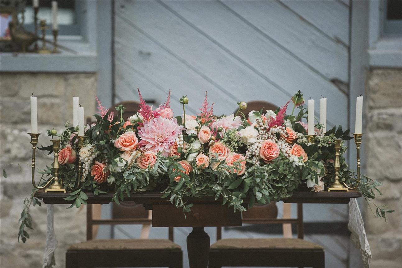 Vintage Wedding Sweetheart Table - A Romantic Vintage Wedding Inspiration Shoot from Sue Gallo Designs