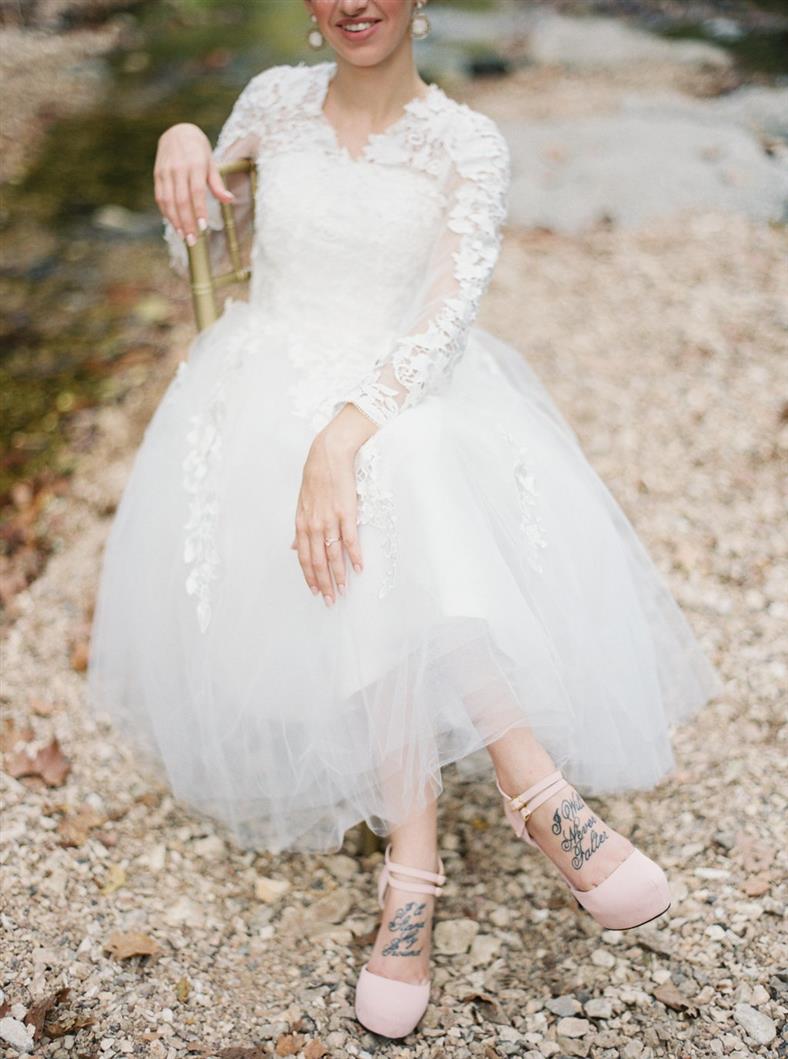 Bridal Shoes - A Stylish Modern-Vintage Blush & Gold Wedding Inspiration Shoot