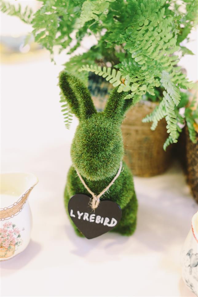 Rabbit Table Number - A 1950s Inspired Woodland Wedding