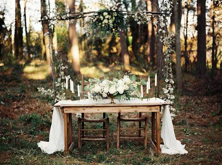 An Elegant Woodland Wedding Inspiration Shoot - Sweetheart Table