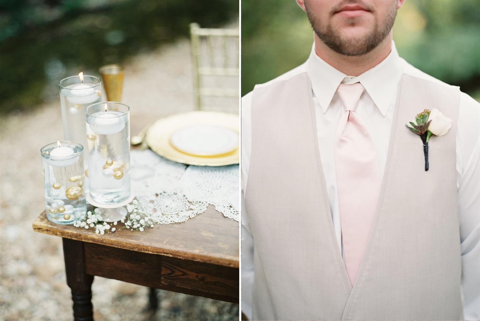 Groom's Attire Ideas - A Stylish Modern-Vintage Blush & Gold Wedding Inspiration Shoot