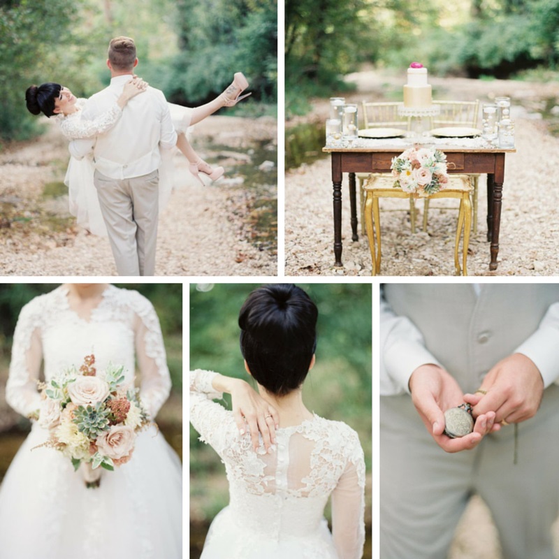A Stylish Modern-Vintage Blush & Gold Wedding Inspiration Shoot