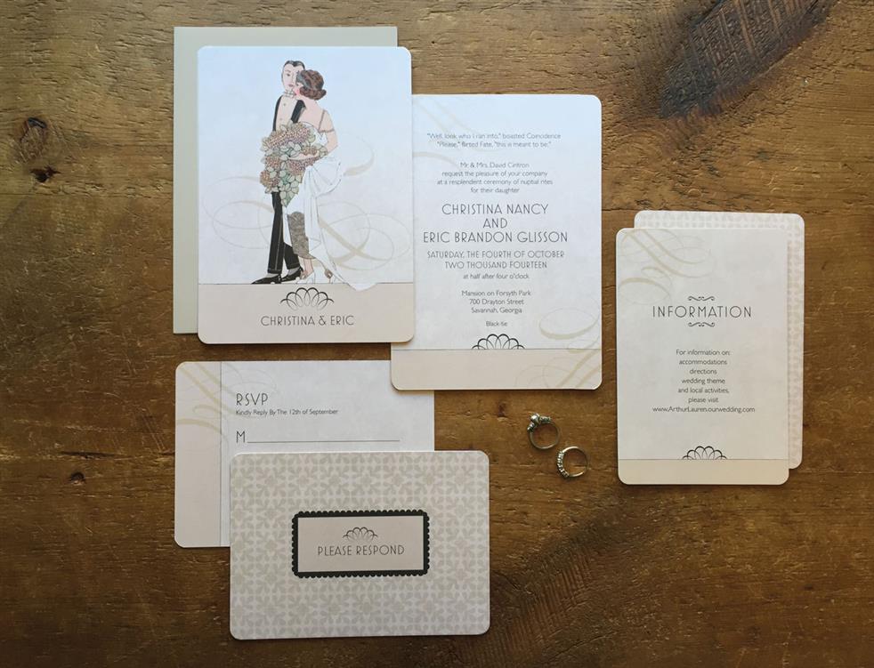 Art Deco Wedding Stationery Suite from Go Go Snap
