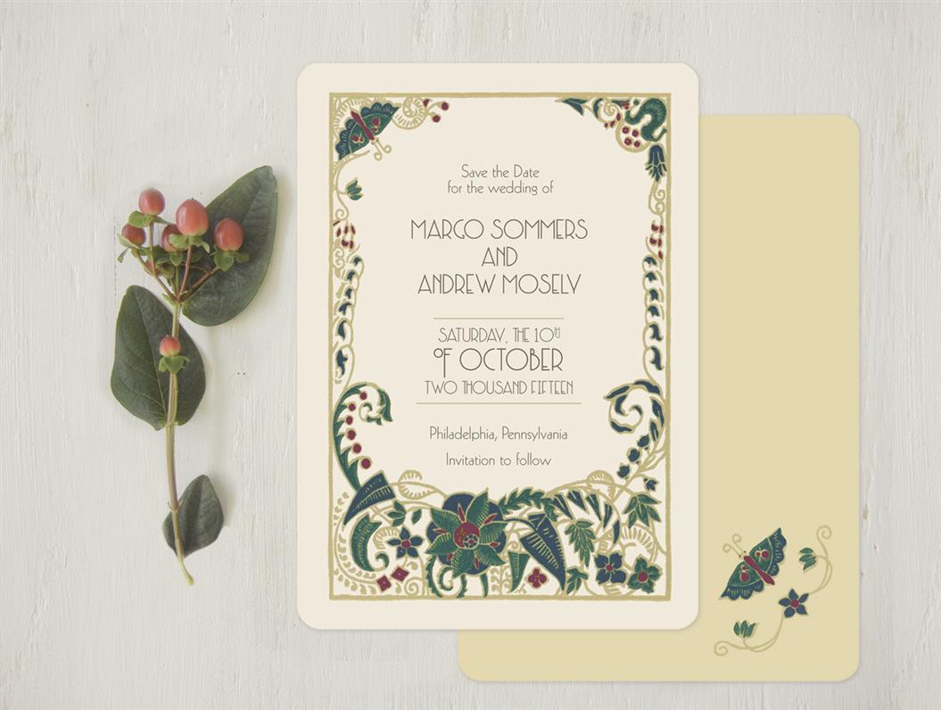 Art Nouveau Wedding Save the Dates from Go Go Snap