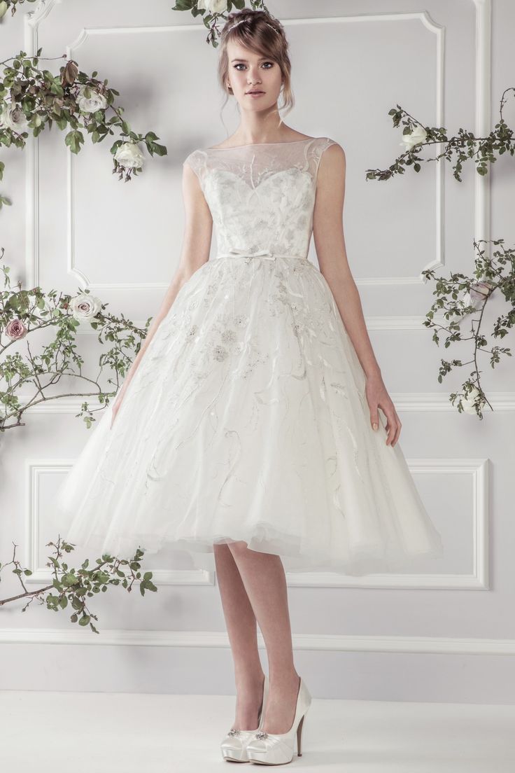Ellis Bridals Tea Length Wedding Dress