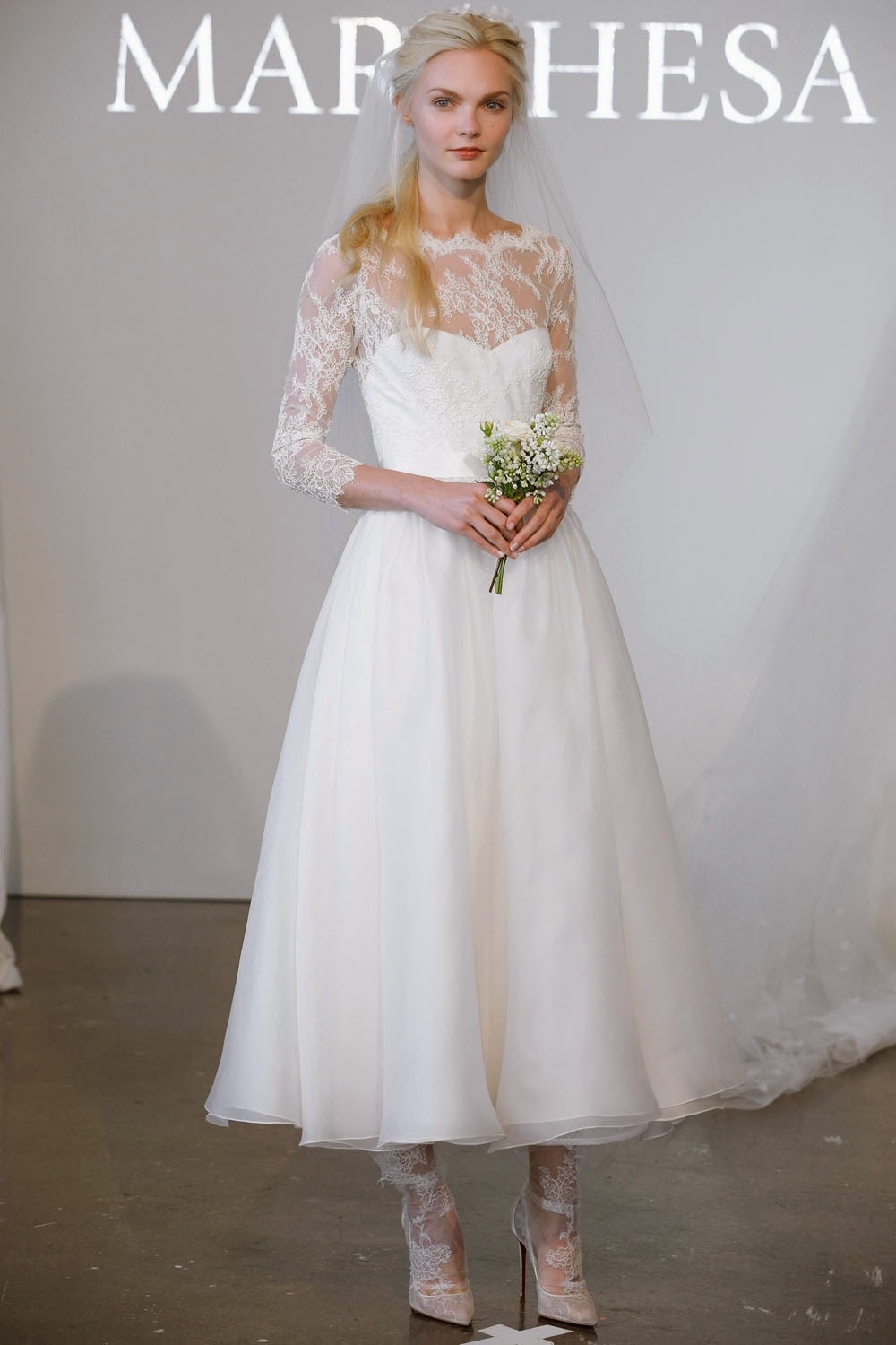 Tea Length Wedding Dress from Marchesa's Spring 2015 Collection