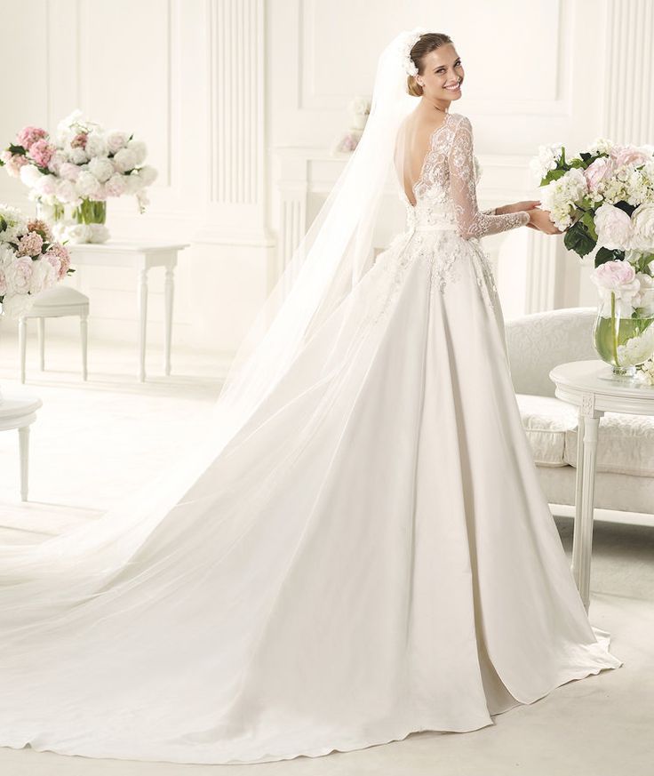Kate Middleton Inspired Long Sleeve Wedding Dress by Pronovias - Monet
