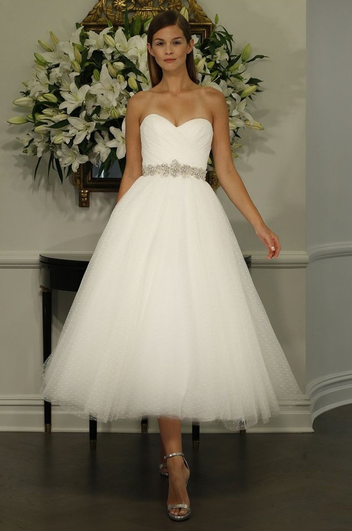Romona Keveza Tea Length Wedding Dress
