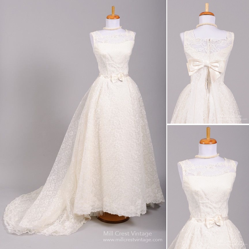 1960s Audrey Inspired Wedding Dress 