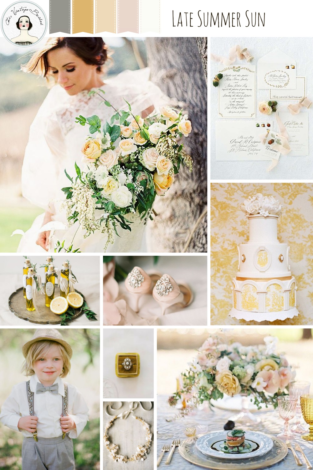 Romantic Late Summer Wedding Ideas in Shades of Grey, Dusky Yellow & Pink