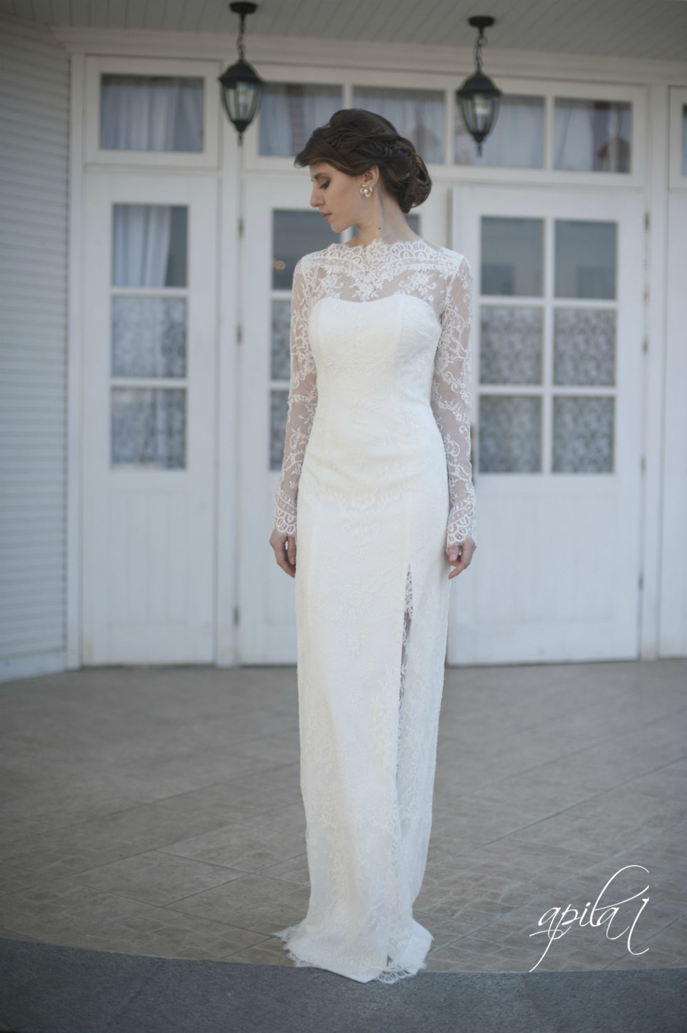 Long Sleeve Lace Wedding Dress Under $1000
