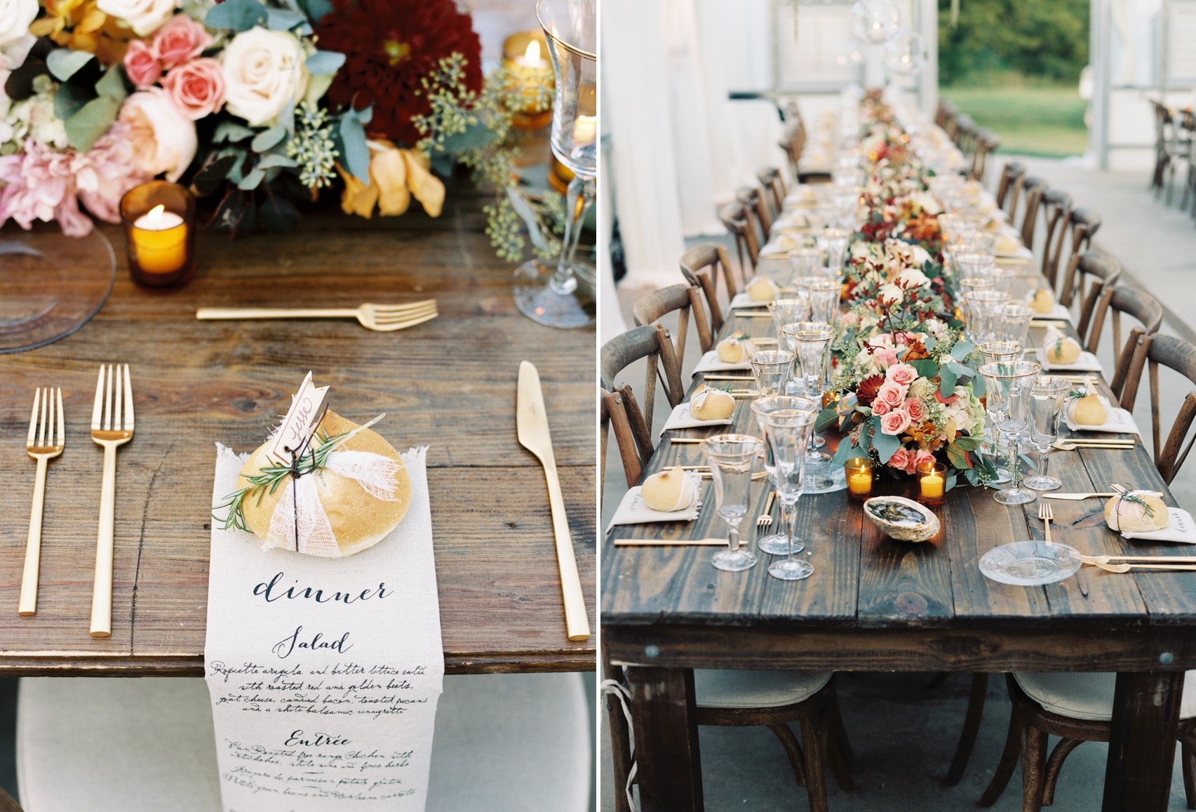Fall Tablescape - An Elegant & Intimate Autumn Wedding