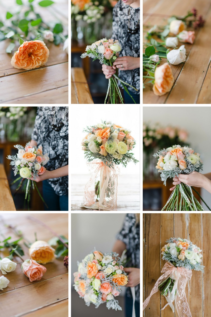 Spring Bridal Bouquet Recipe - A Pretty Posy in Peach