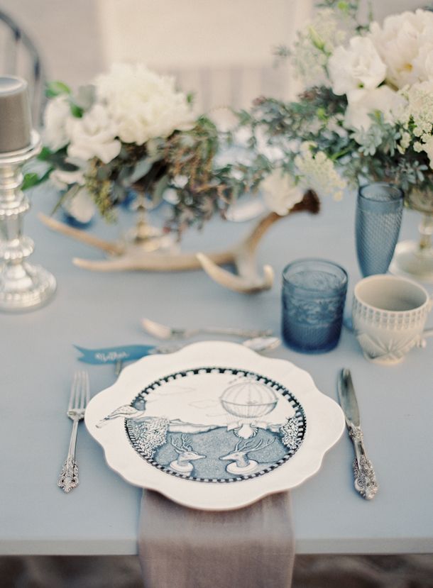 Elegant Beach Wedding Place Settings and Tablescapes