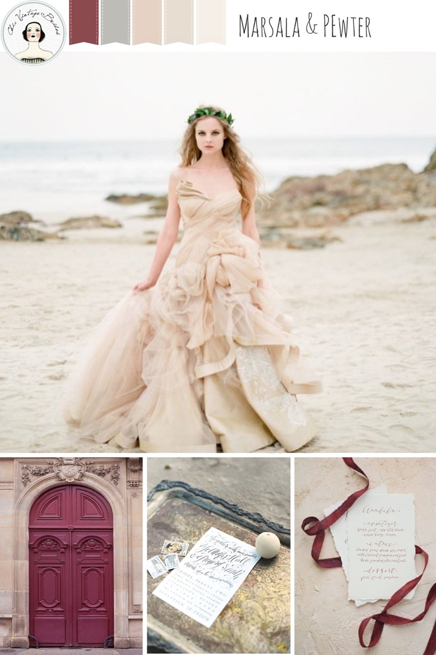 Marsala & Pewter - Beach Wedding Inspiration in an Elegant Colour Palette