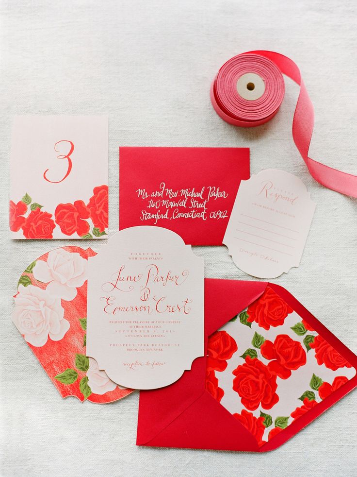 5 Gorgeous Summer Rose Wedding Invitations