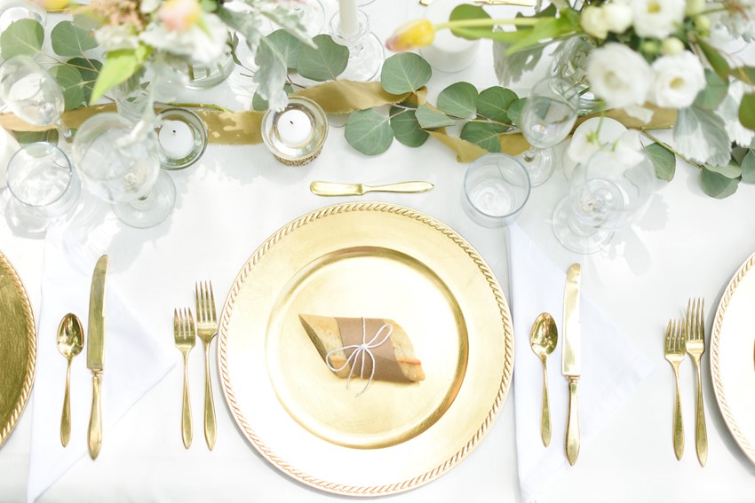 Gold Wedding Place Setting - "A Lifetime of Love" Wedding Inspiration