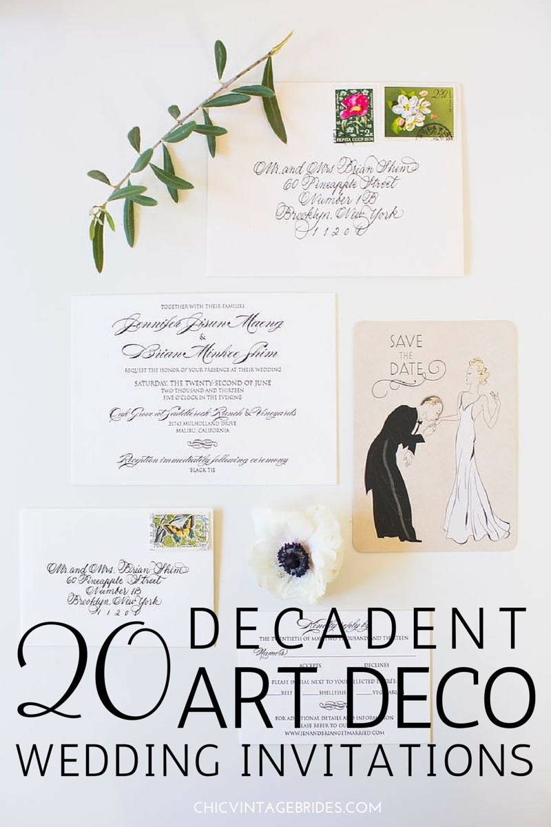 20 Decadent Art Deco Wedding Invitations