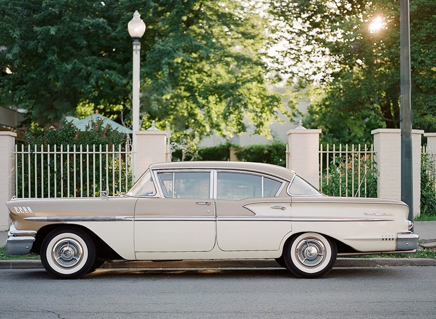 Vintage Wedding Car - Sweet 1950s Inspired Wedding Ideas in Lavender & Green