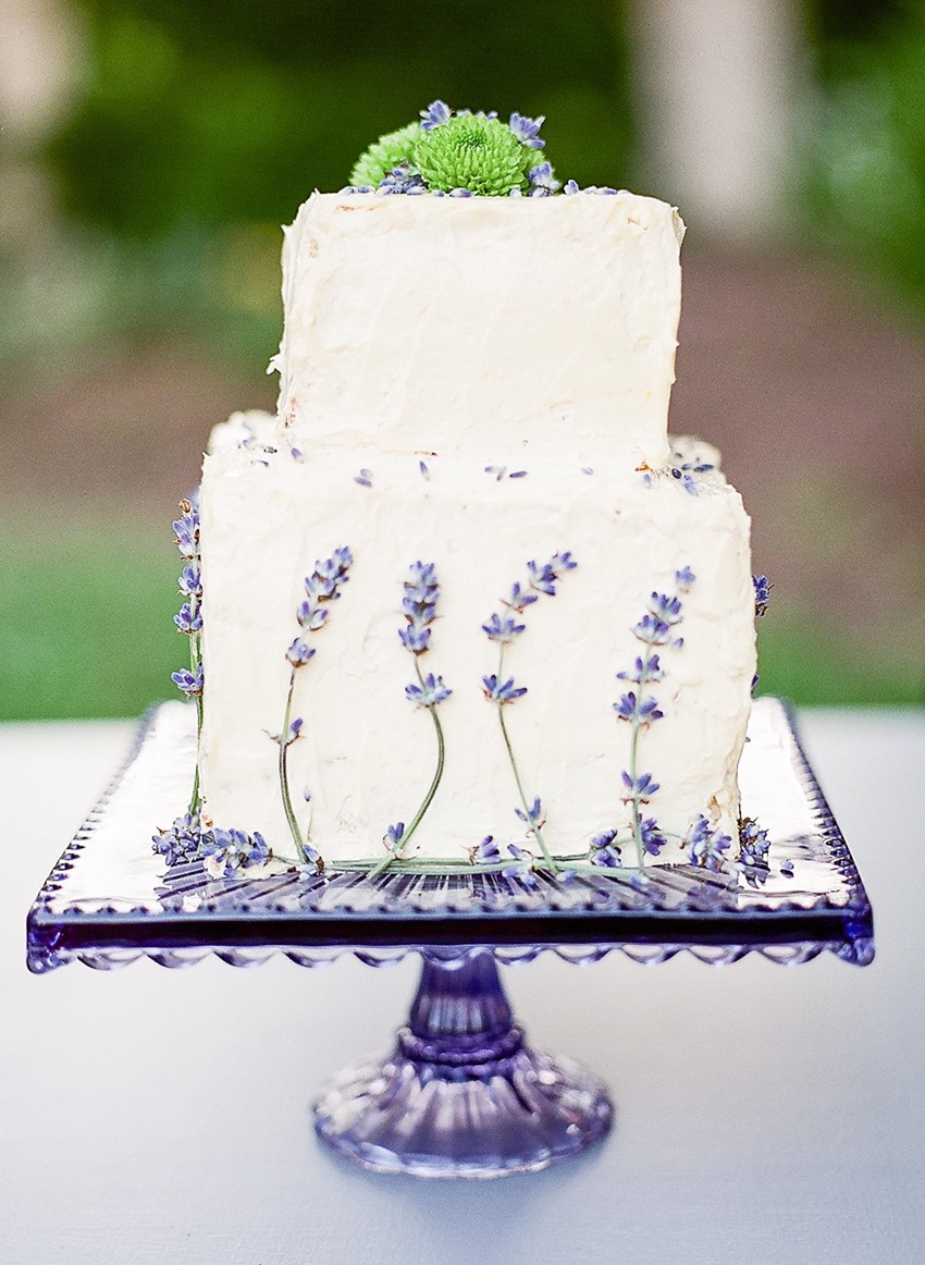Lavender Wedding Cake - Sweet 1950s Inspired Wedding Ideas in Lavender & Green