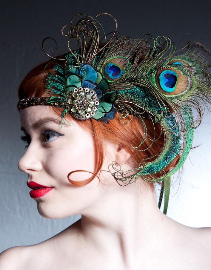 Peacock Bridal Headpiece from Baroque & Roll
