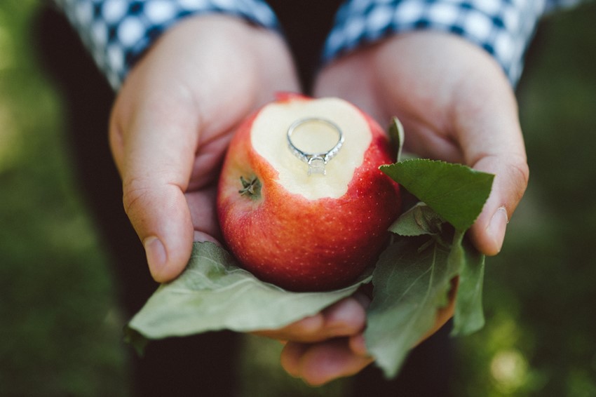 Engagement Ring - A Sweet Summer Apple Orchard Engagement Session