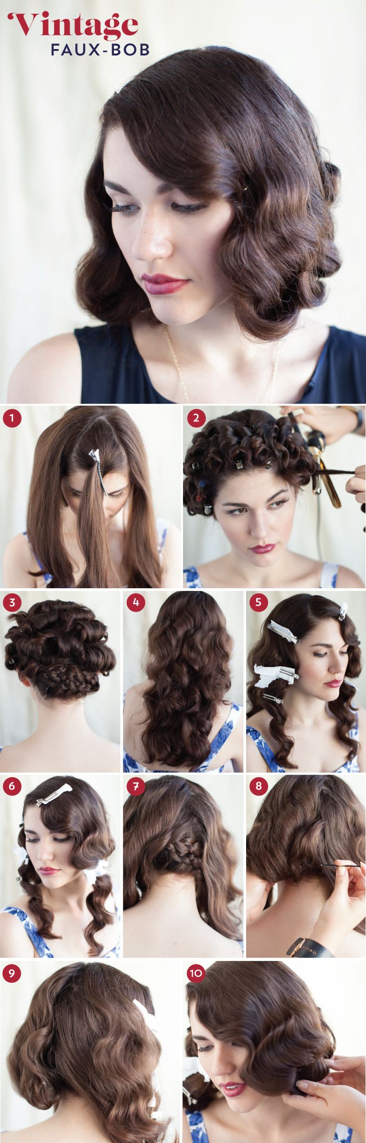 DIY Faux Bob - 20 Elegant Art Deco Bridal Hair & Makeup Ideas