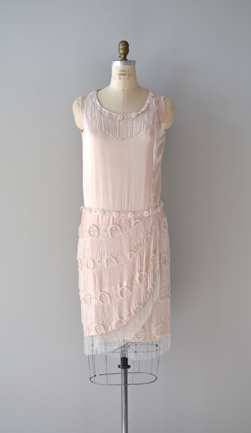 Art Deco Bridesmaid Dresses - Vintage Pink Flapper Dress from Dear Golden