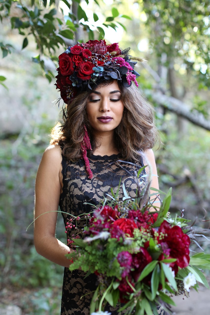 Flower Crown - Glamorous Wedding Inspiration with Opulent Fall Florals from Flora Fetish