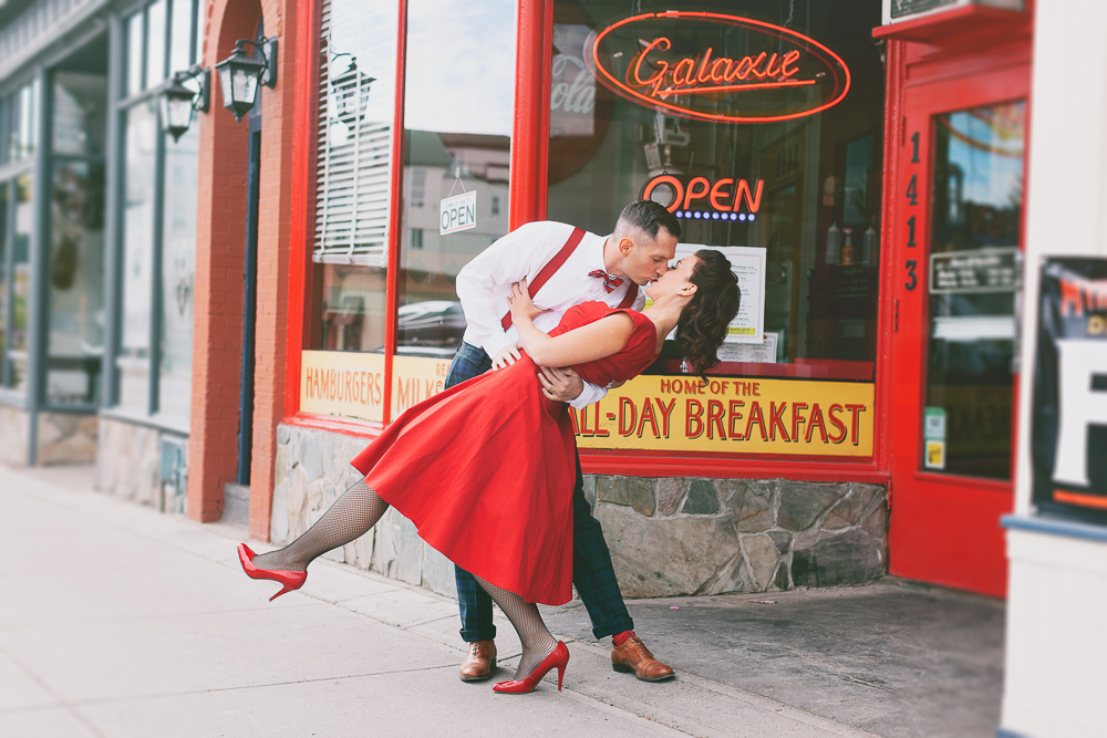 A Stylishly Retro Diner Engagement Shoot by Nicole Sarah Photography