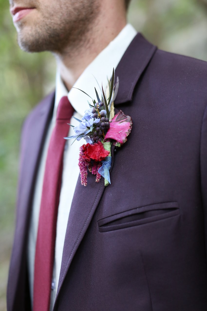 Boutonniere - Glamorous Wedding Inspiration with Opulent Fall Florals from Flora Fetish