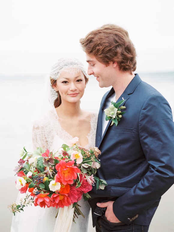 A Modern-Vintage Beach Wedding Inspiration Shoot Brimming with Romance