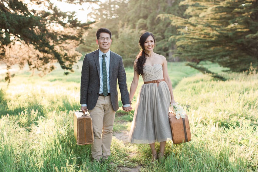 A Romantic Spring Meadow Engagement Shoot