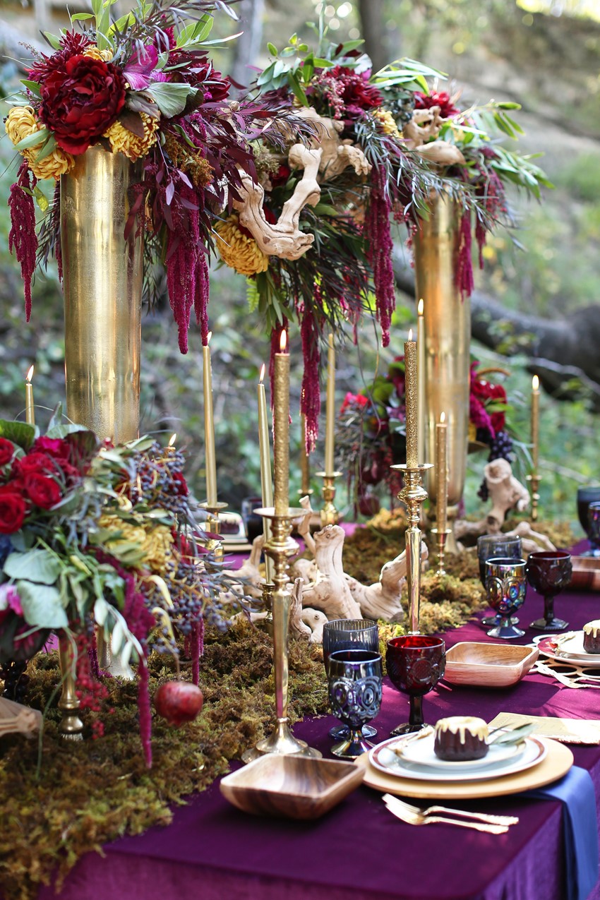 Tablescape - Glamorous Wedding Inspiration with Opulent Fall Florals from Flora Fetish
