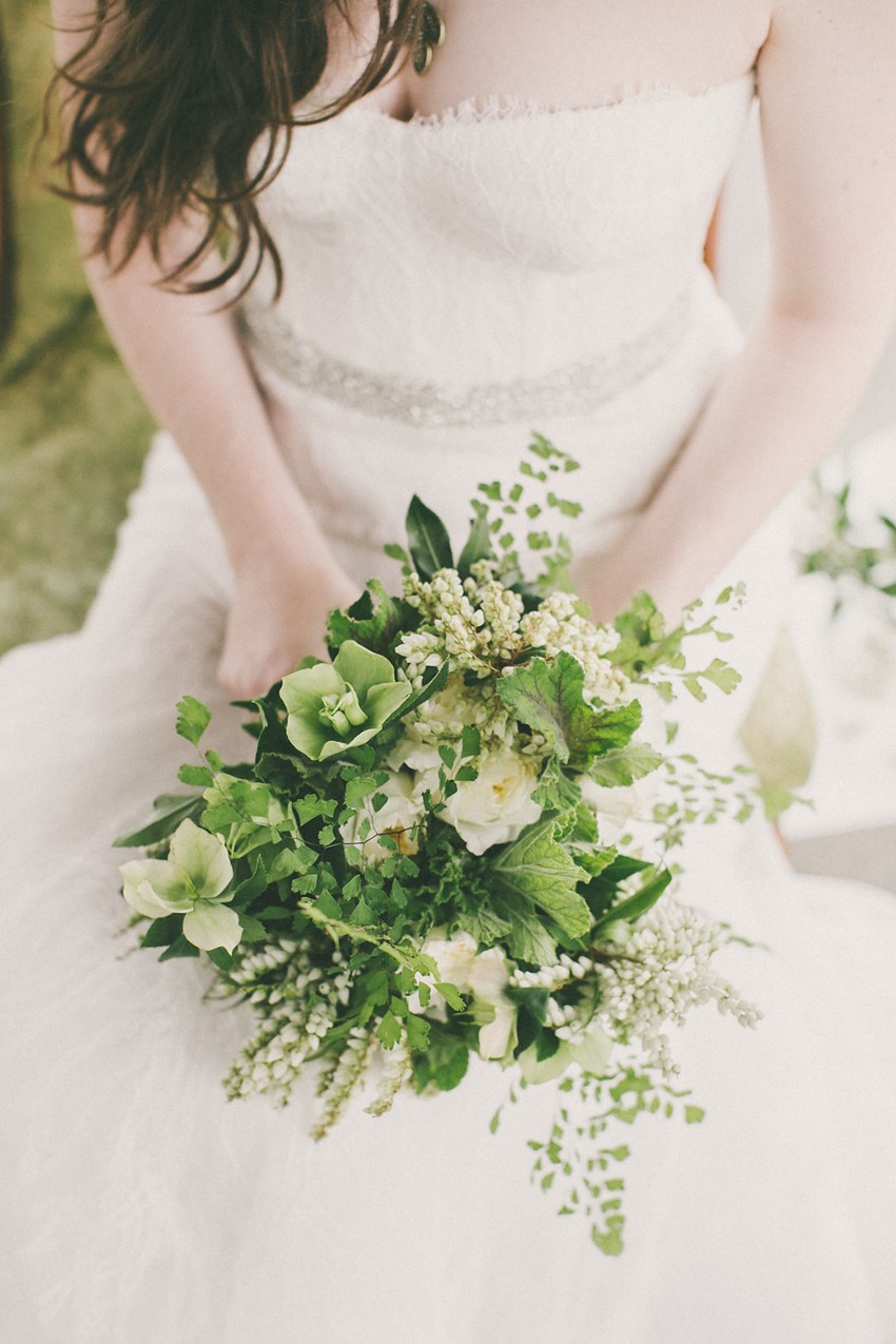Green & White Bridal Bouquet - Beautiful Botanical Wedding InspirationBeautiful Botanical Wedding Inspiration