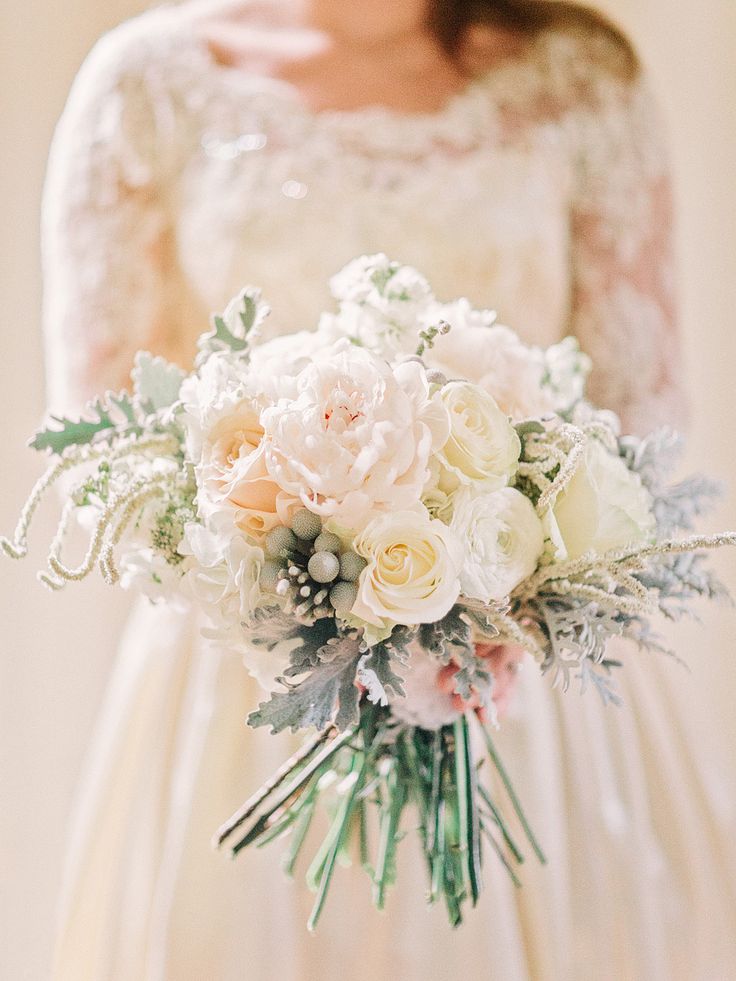 White Rose Bridal Bouquet - 20 Beautiful Bridal Bouquets for the 1950s Loving Bride